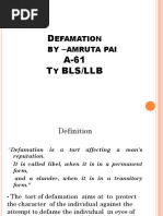 D - A-61 T BLS/LLB: Efamation BY Amruta Pai Y