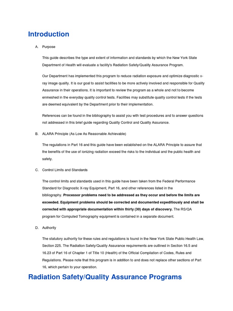 Qa For Imaging Services Pdf Quality Assurance Radiation Protection