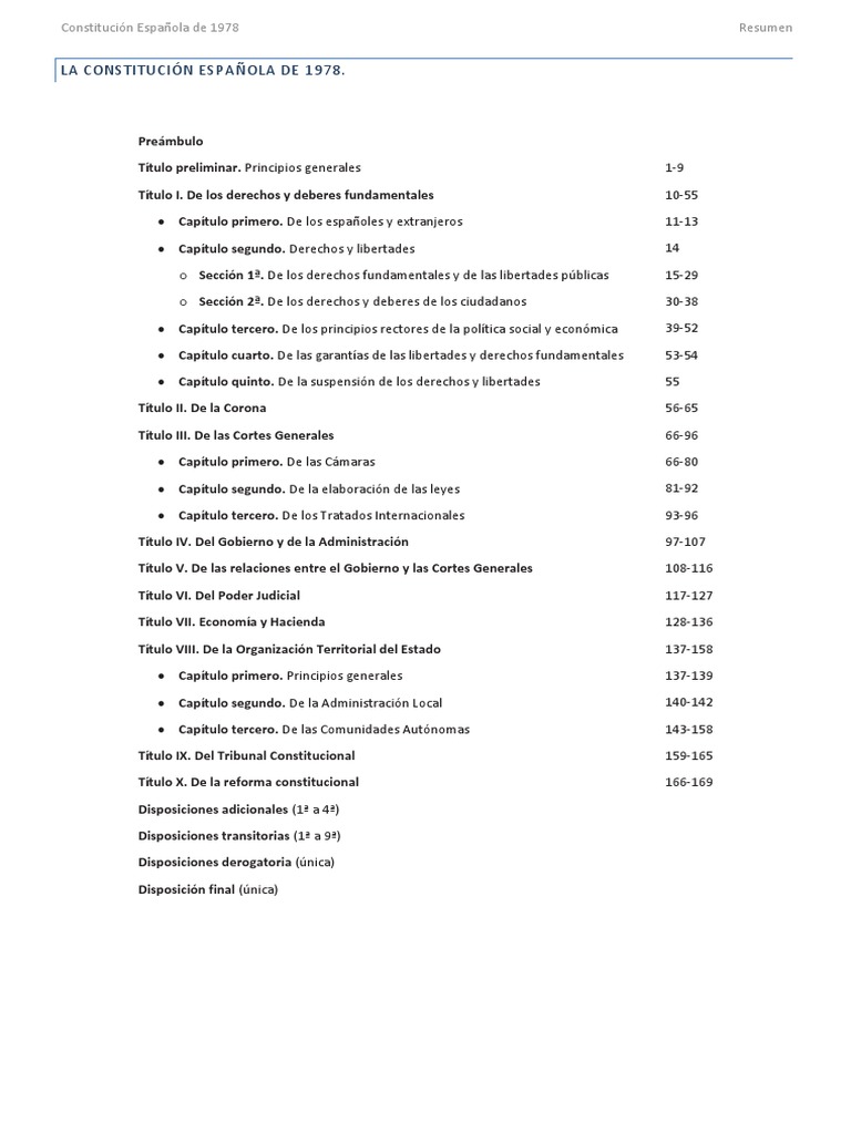Artículos Más Importantes De La Constitución Oposiciones