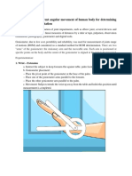 Measurement of Different Angular Movement of Human Body For Determining Comfortable Working Station Experiment No. 4