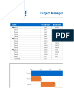 Project Management Gantt Chart: Task Start Date End Date