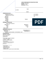 Scheduling Data: Work Order/Service Requisition Form