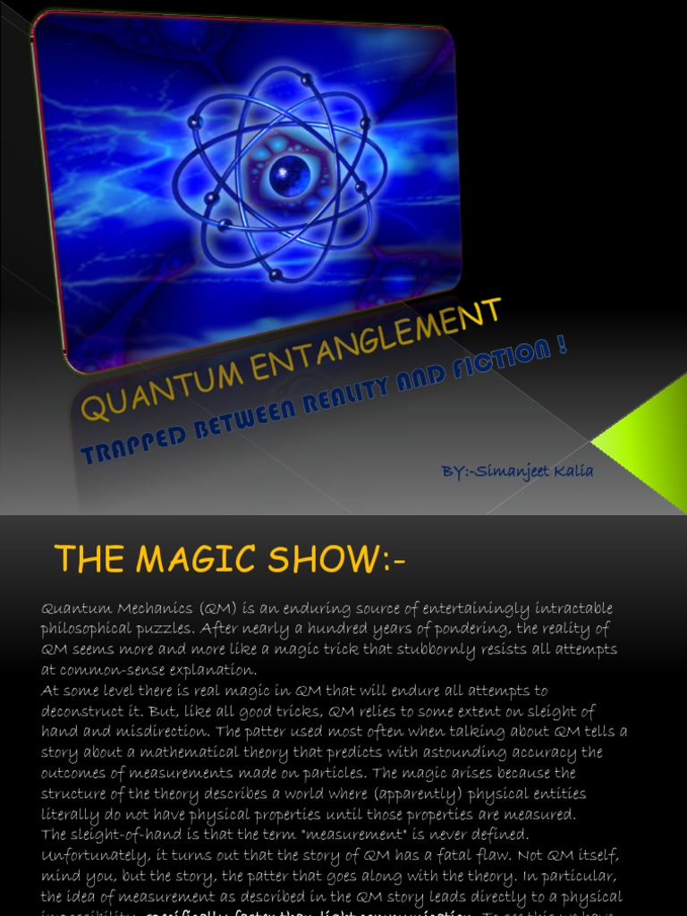 Quantum Entanglement Pdf Quantum Entanglement Quantum Mechanics