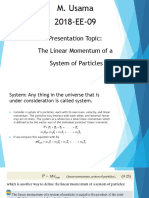 M. Usama 2018-EE-09: Presentation Topic: The Linear Momentum of A System of Particles