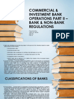 Commercial and Investment Bank Operations