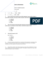 Year 8 Patterns Worksheet PDF