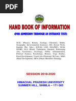 (For Admission Through An Entrance Test) : SESSION 2019-2020