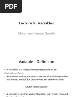 Lecture 9: Variables: Muhammad Azeem Qureshi