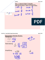 Unit 9 Day 2 - Special Right Triangle Review