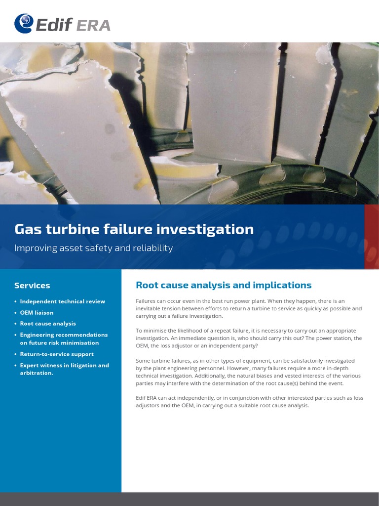 Gas Turbine Failure Analysis Services | PDF | Causality | Turbine