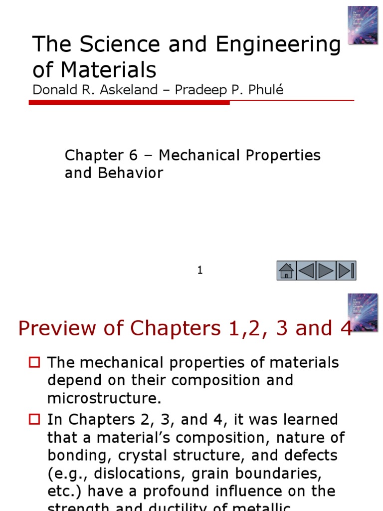 The Science and Engineering of Materials Chapter 6 Mechanical