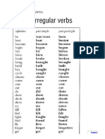 0 List of Irregular Verbs