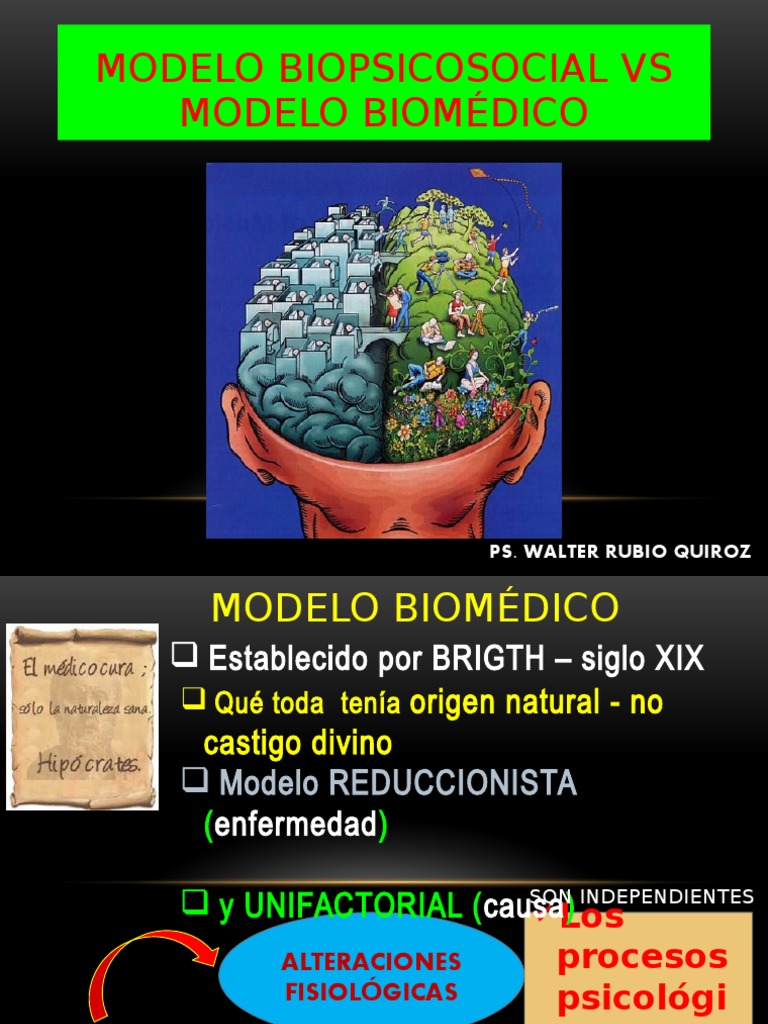 Modelo Biopsicosocial Vs Modelo Biomédico Ps. Walter