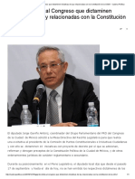 GPPRD Solicita Al Congreso Que Dictaminen Iniciativas de Ley Relacionadas Con La Constitución de La CDMX - Cadena Política
