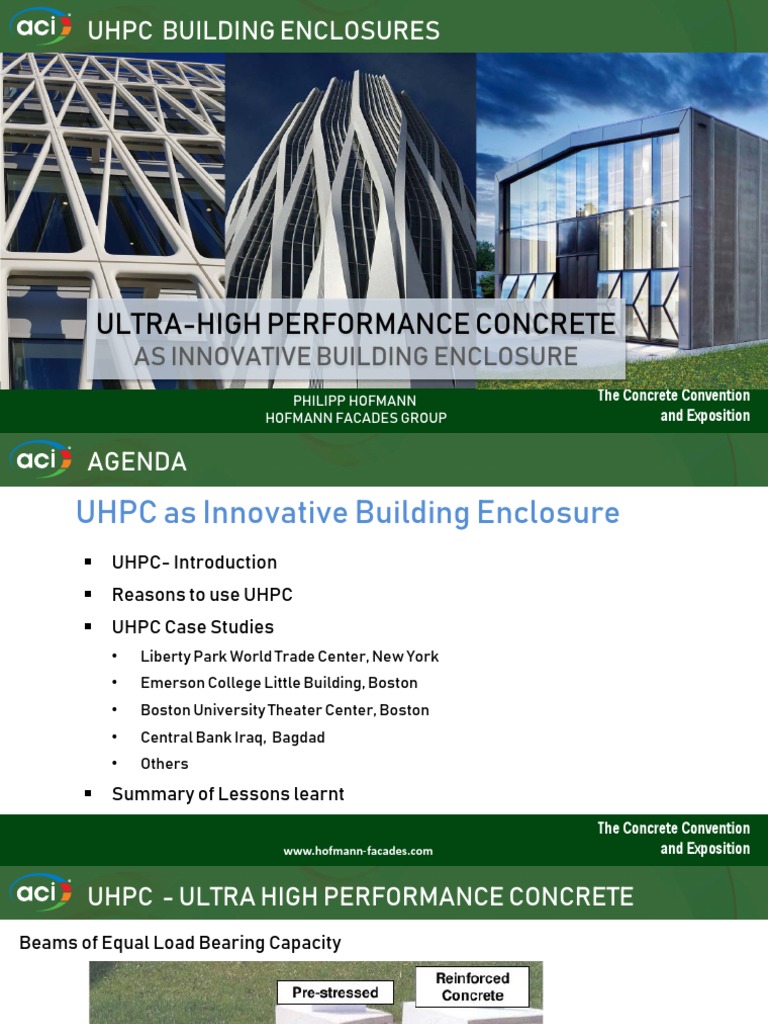 ACI Spring Convention 2019 HOFMANN UHPC PDF PDF Precast Concrete