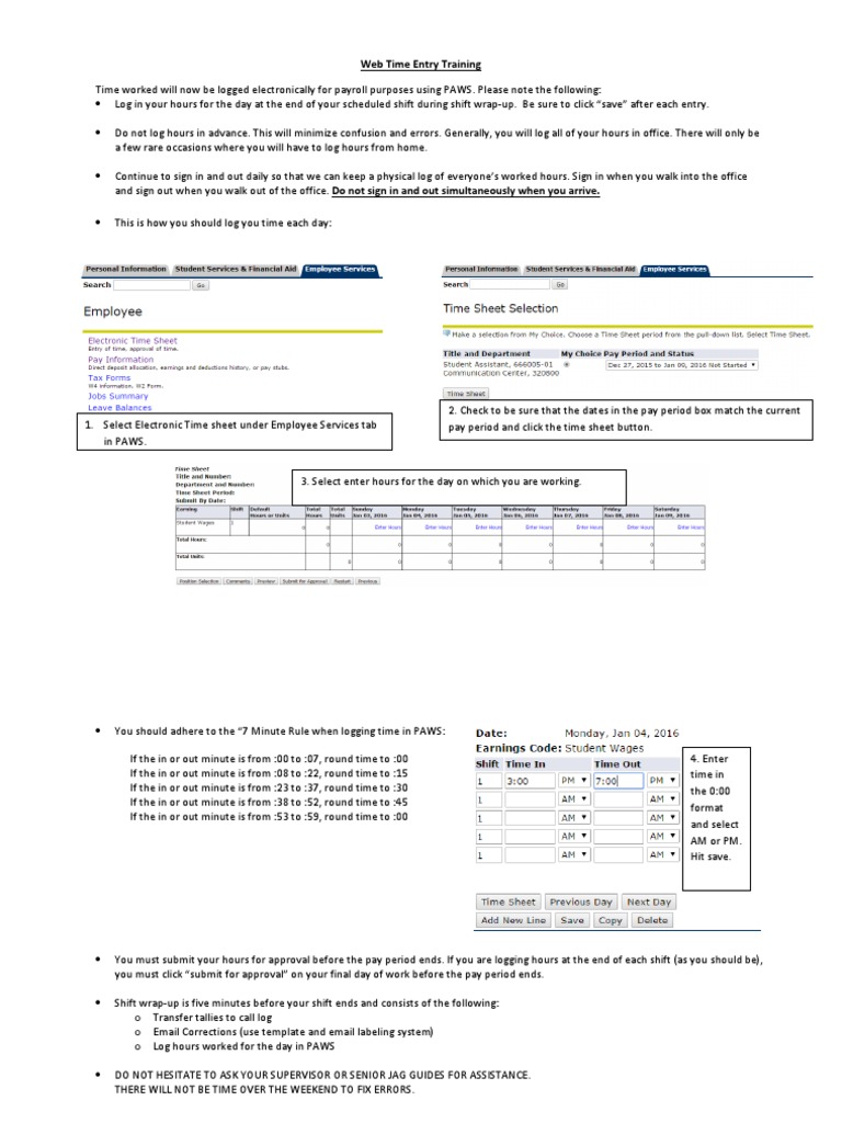 Web Time Entry Training 1 | PDF | Business