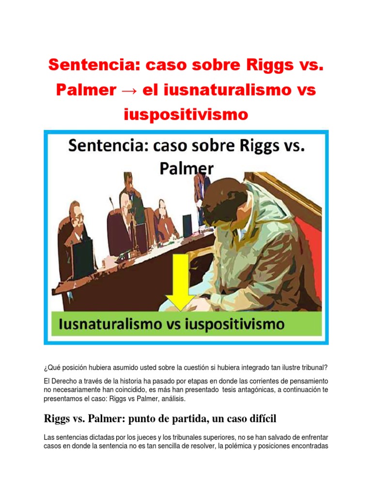 Riggs vs Palmer | La Ley natural | Moralidad