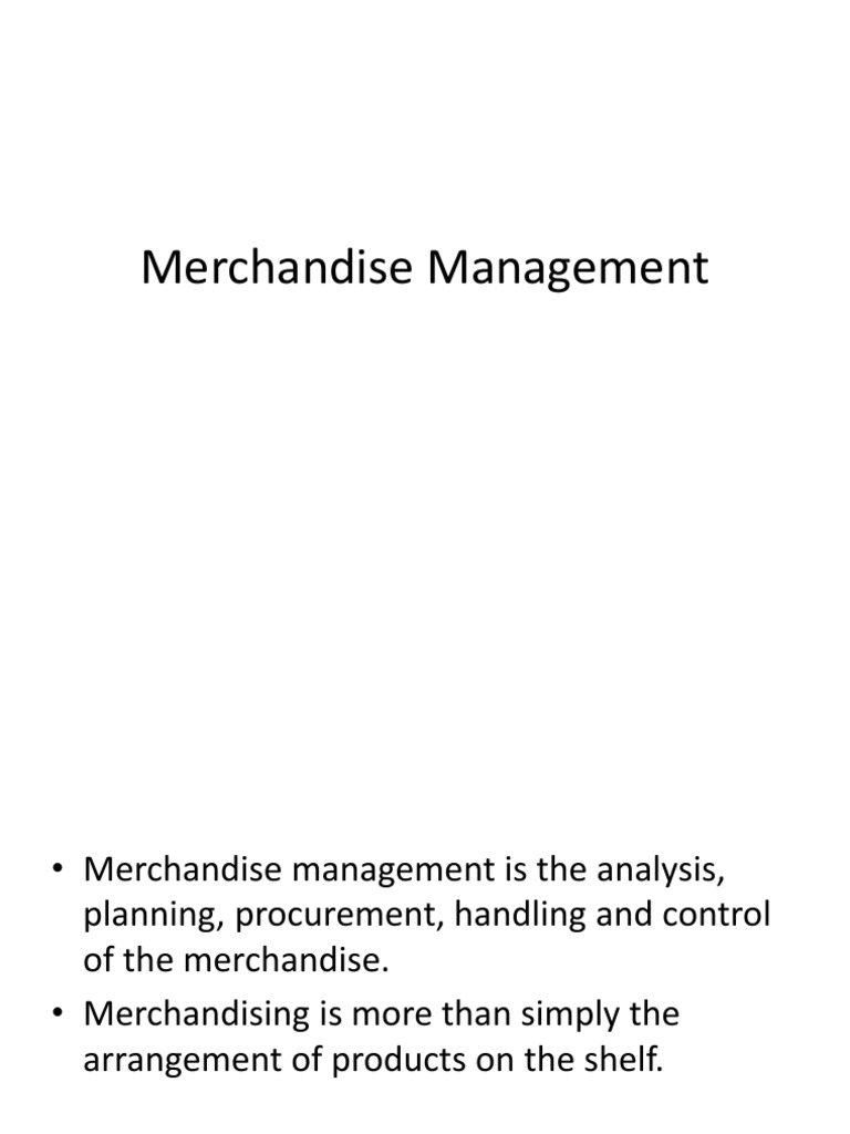 Comprehensive Guide to Merchandise Management | PDF | Franchising | E ...