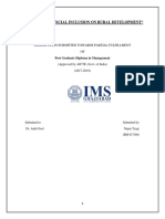 "Impact of Financial Inclusion On Rural Development": Dissertation Submitted Towards Partial Fulfillment OF