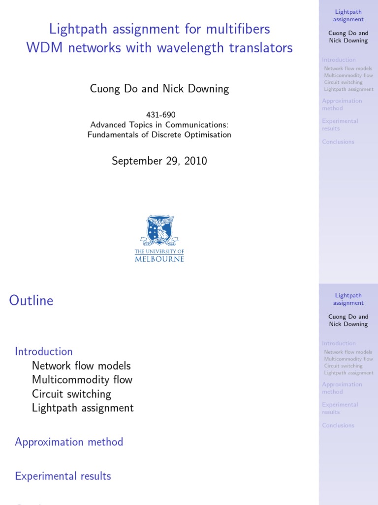 Lightpath Assignment in WDM Networks | PDF | Routing | Computer Network