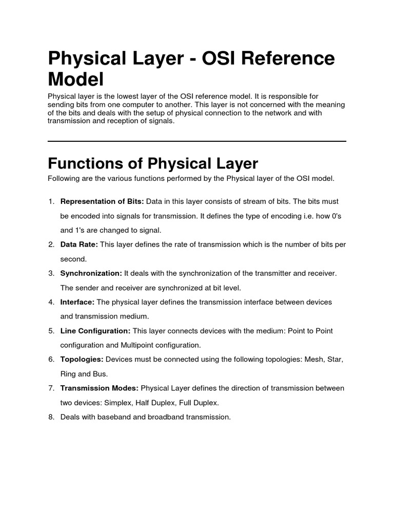 Understanding the OSI Physical Layer | PDF | Science & Mathematics ...