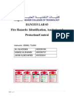 EGN3333 LAB 03 Fire Hazards: Identification, Analysis and Protection/Control