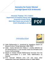 Vedic Mathematics For Faster Mental Calculations and High Speed VLSI Arithmetic