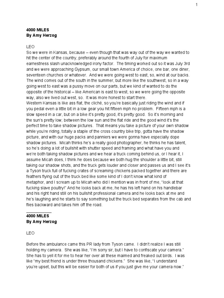 4000 Miles Amy Herzog Monologue