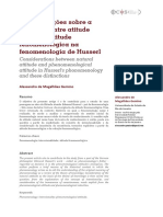 Considerações Sobre A Distinção Entre Atitude Natural e Atitude Fenomenológica Na Fenomenologia de Husser