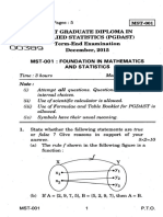 PGDAST exam questions on foundations of maths and statistics
