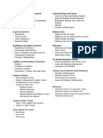 Syllabus for Structural Analysis 1