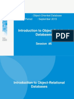 Introduction To Object-Relational Databases: Course: Object-Oriented Database Effective Period: September 2015