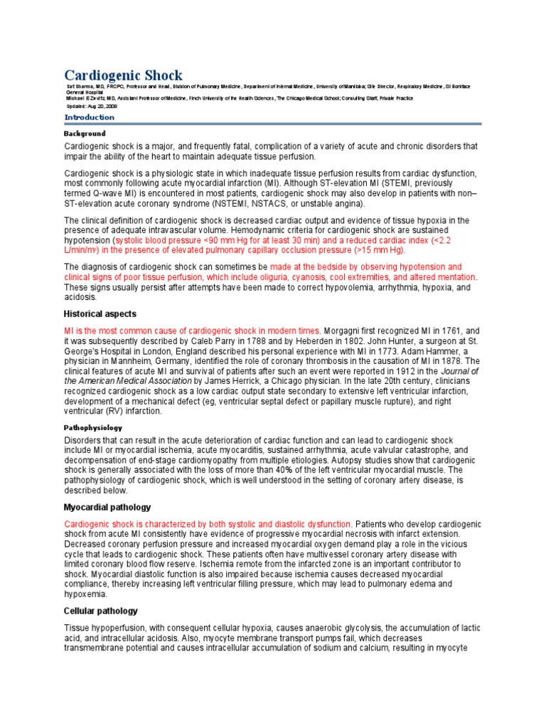Understanding Cardiogenic Shock Causes | PDF | Shock (Circulatory ...