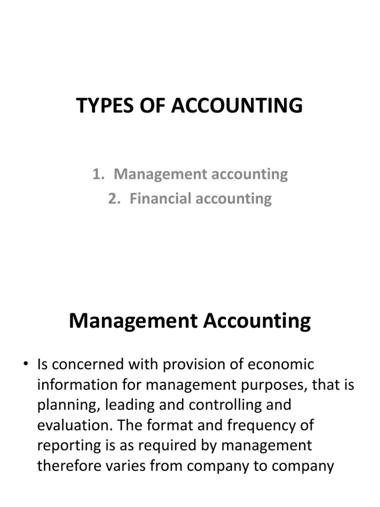 Overview of Accounting Types and Practices | PDF | Debits And Credits ...