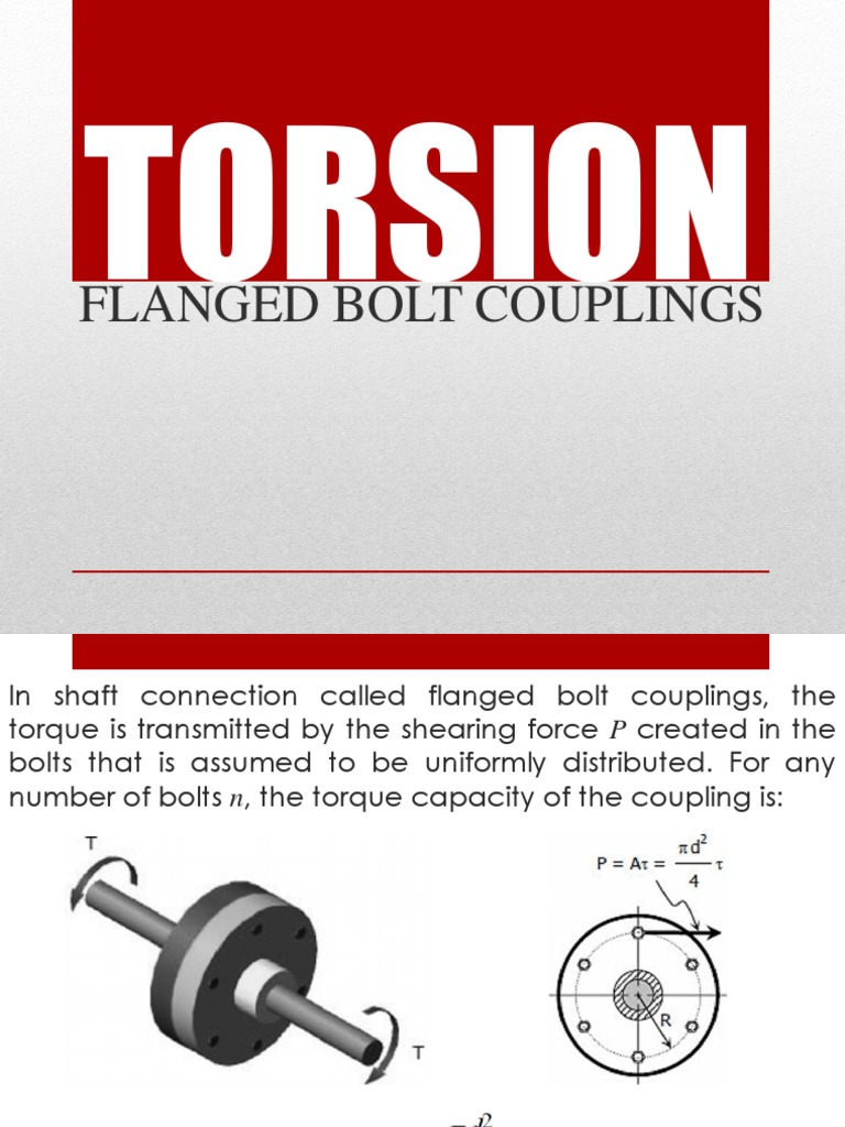05.1 Flanged Bolt Couplings Torsion in Thin Walled Tubes Helical
