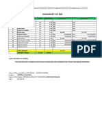 Summary of Bid: Item No. Description Unit Quantity Unit Cost Amount