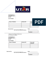 Receipt of Lab Report Submission (To Be Keep by Student)