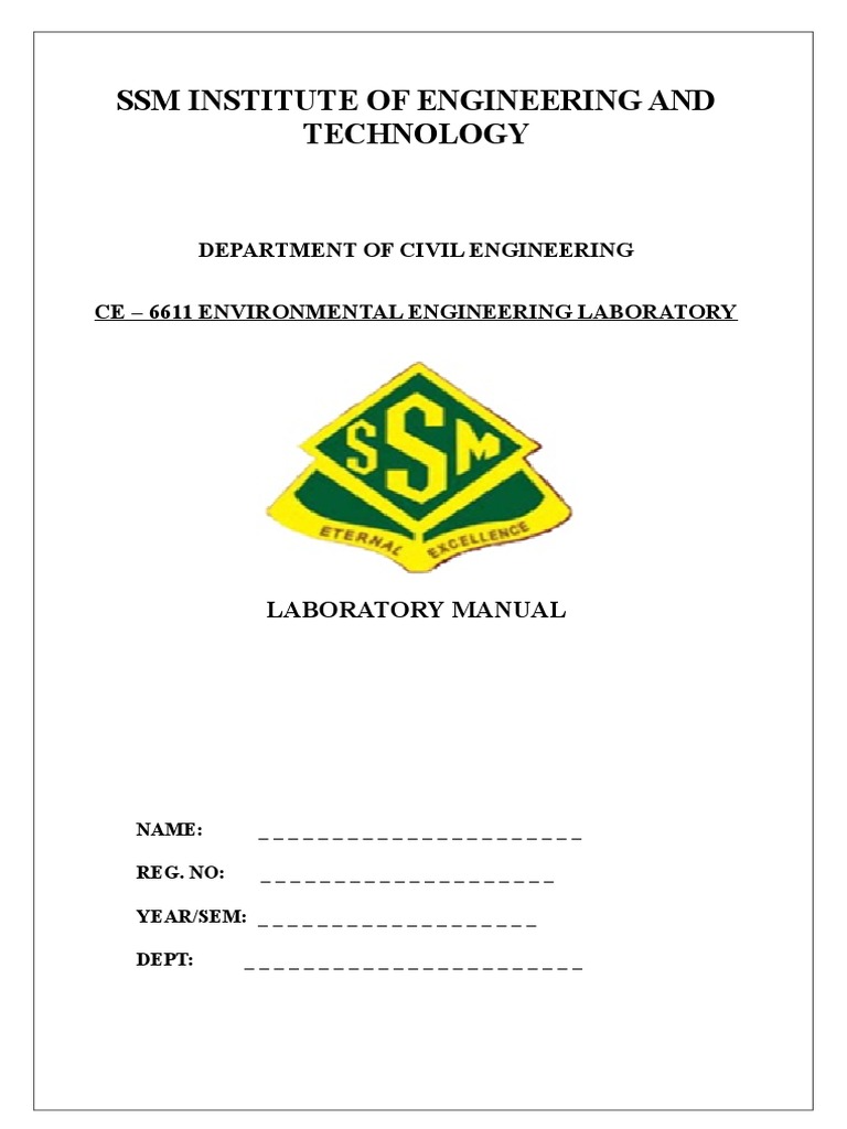 Environmental Engineering Lab Manual | PDF | Chemical Compounds | Materials