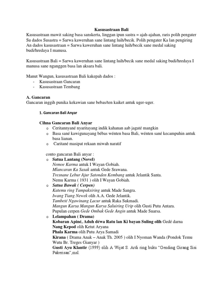 Kasusastraan Bali Kls Xii Semester Genap