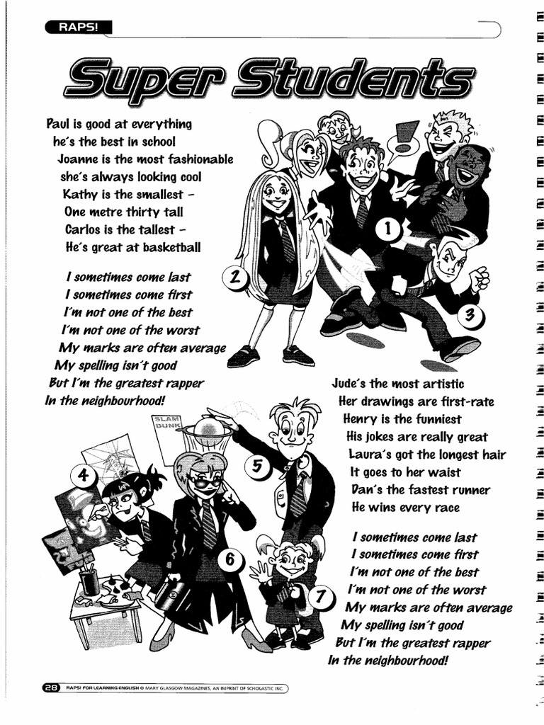 Super Students Superlative Adjectives Rap PDF