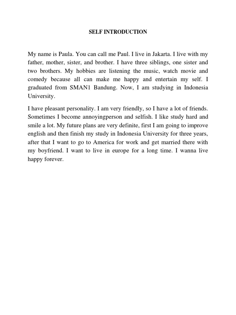 Self Introduction | PDF