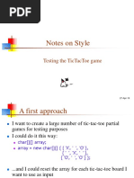 Notes On Style: Testing The Tictactoe Game