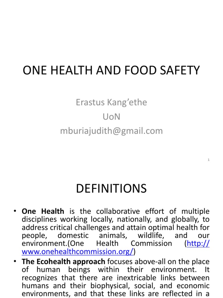 One Health and Food Safety Addis PDF Food Safety Public Health