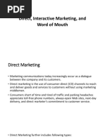 Direct, Interactive Marketing, and Word of Mouth