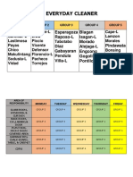 Classroom Cleaners Weekly Schedule | PDF