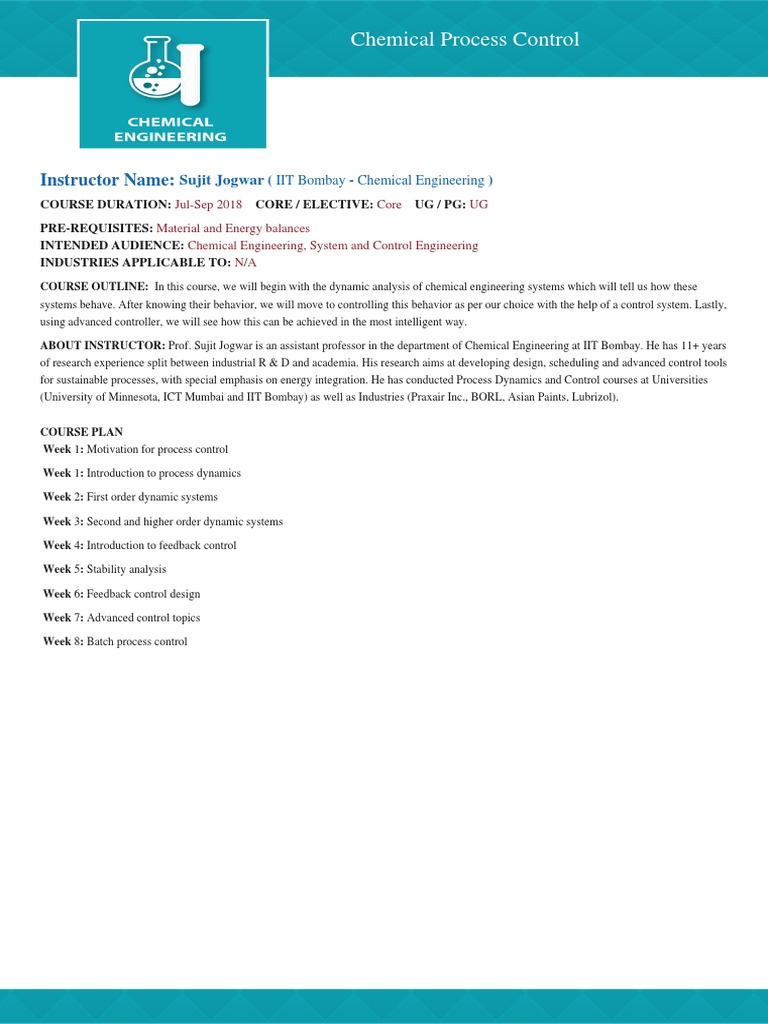 Chemical Process Control PDF PDF