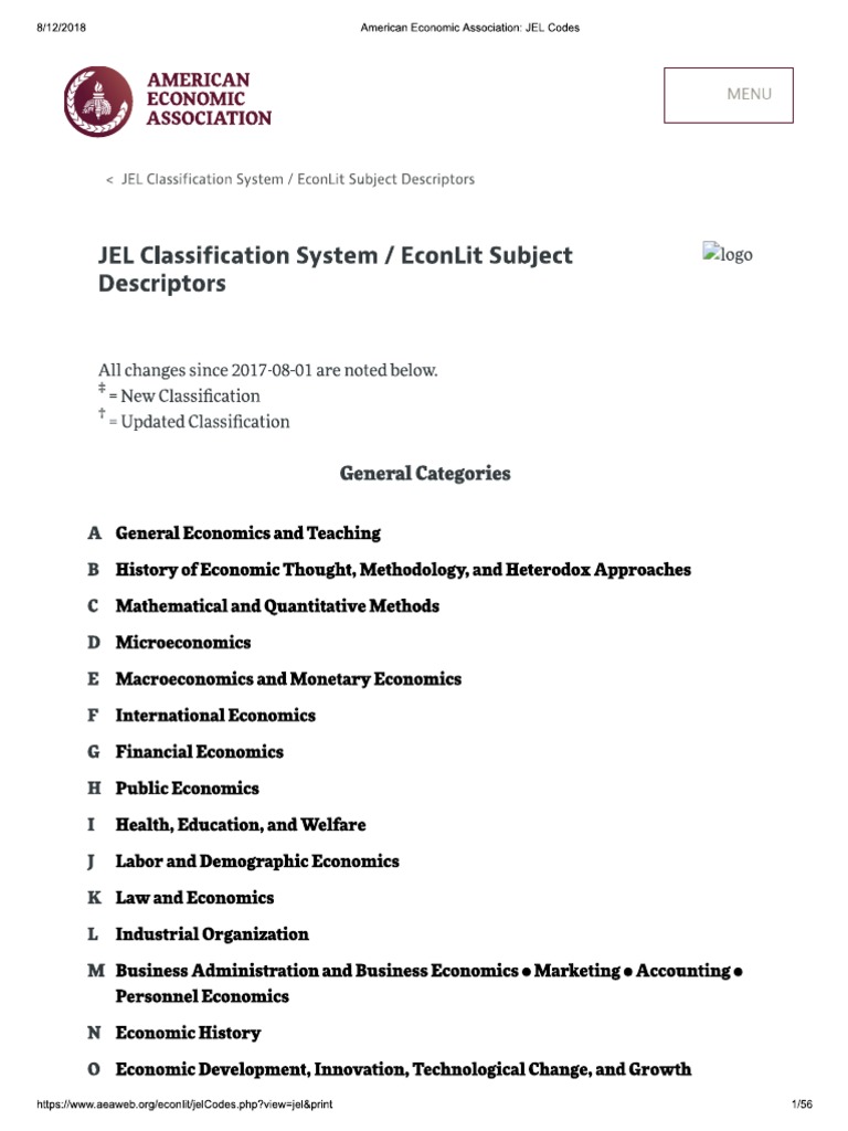 Jel classification pdf