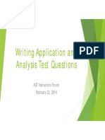Writing Application and Analysis Test Questions: AST Instructors Forum February 22, 2014