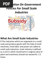 Presentation On Government Policies For Small Scale Industries