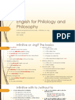 English For Philosophy and Philology - Infinitive or - Ing